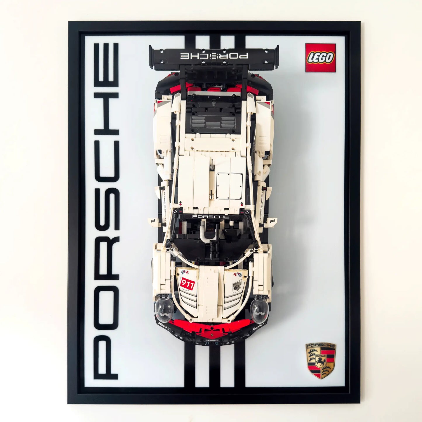 Acrylic Wall Display Mount & Frame for LEGO® Porsche 911 RSR 42096