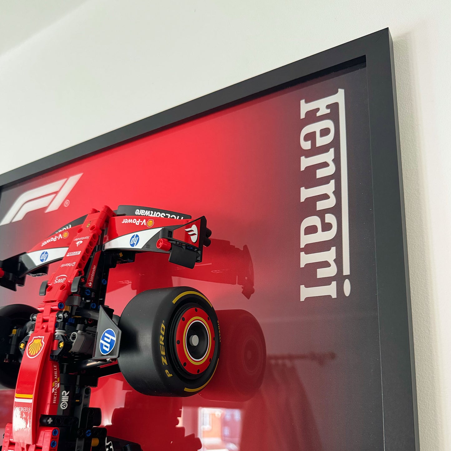 Premium Acrylic & Wood Wall Display for LEGO® Technic Ferrari SF-24 F1 Car (42207) – 80x50cm